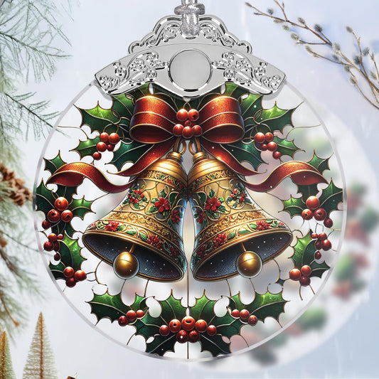 Bell Stained Glass Orament - Christmas Ornament - Christmas Decorations for Tree - Holiday Present ldeas - Gift Exchange