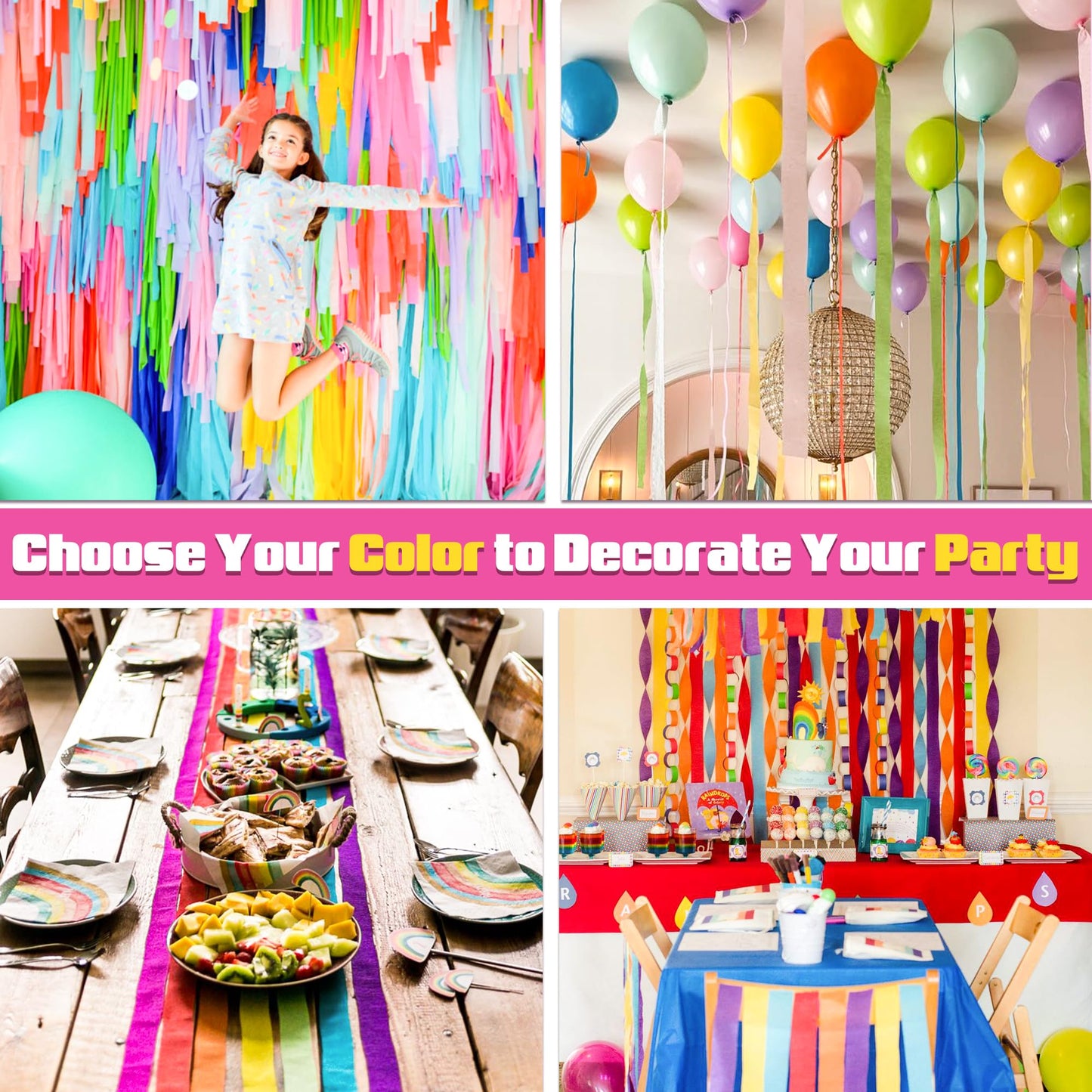 Oun Nana Dusty Blue Crepe Paper Streamers Party Decorations, 6 Rolls 738 Ft Party Streamers for Birthday, Baby Shower, Wedding, Graduation, Backdrops, Ceilings and DIY Crafts