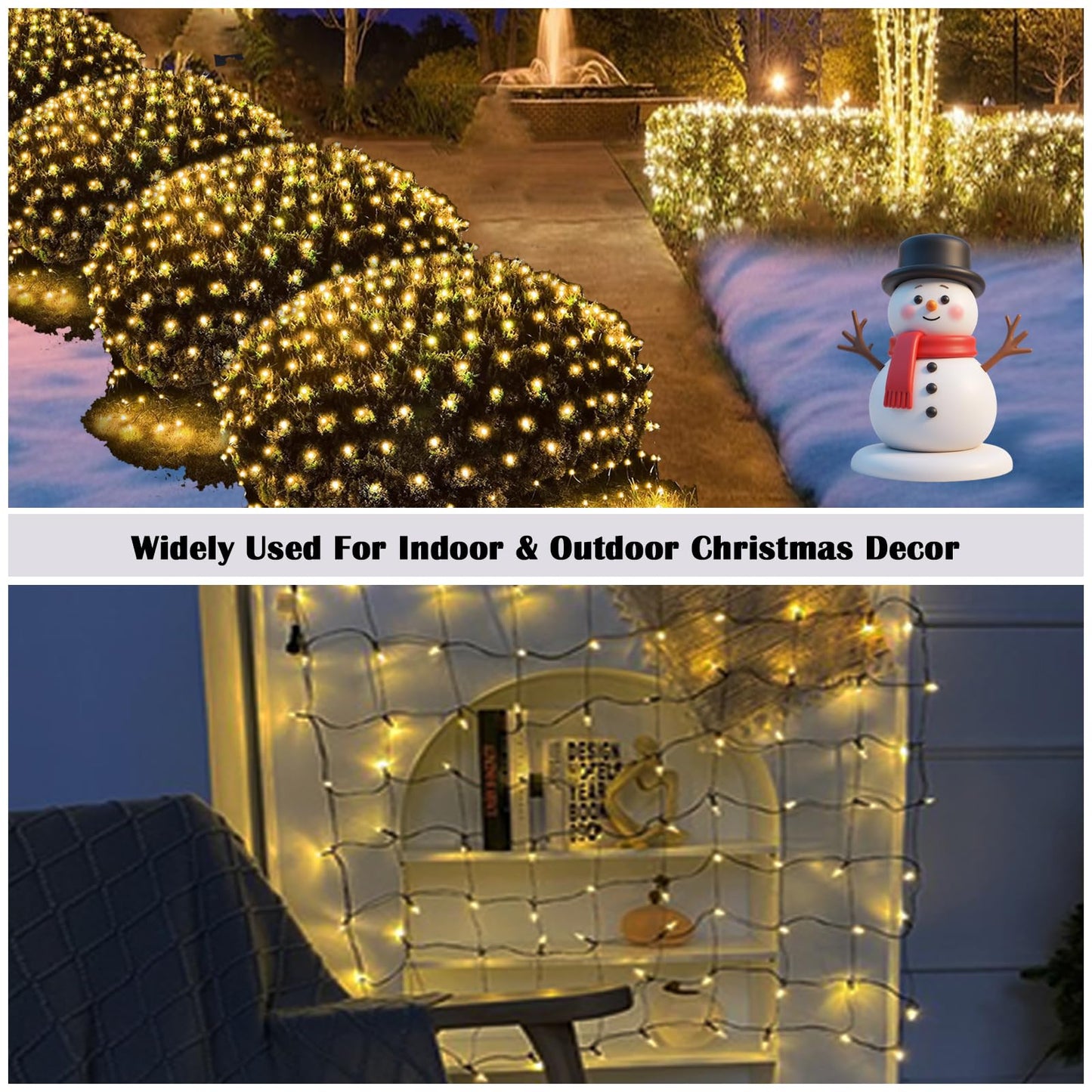Aolupal Christmas Net Lights Outdoor for Bushes, 6x5ft 120LED Net Light Outdoor Mesh Lights, Connectable Waterproof Net Light for Bushes,Garden,Yard,Trunk,Xmas Tree,Christmas Décor