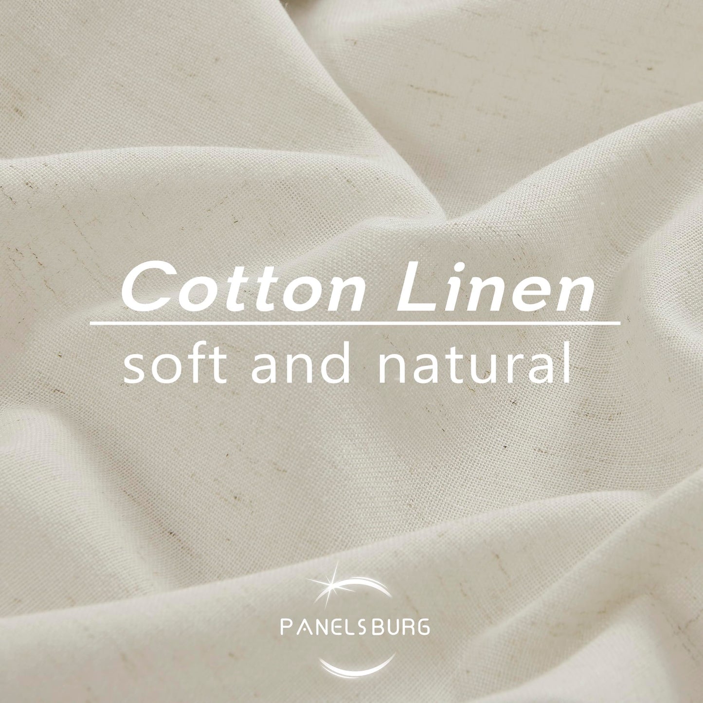 Undyed Natural Linen Cotton Blend Gauze Curtains, Soft Lightweight Light Filtering Semi-Sheer Panels for Living Room Bedroom, 84 Inch Length, 2 Panel Set