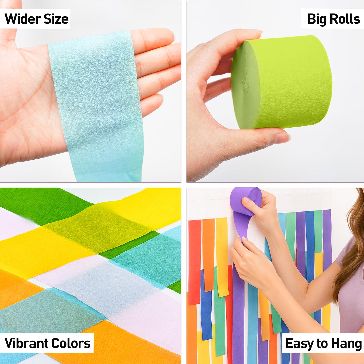 Oun Nana Dusty Blue Crepe Paper Streamers Party Decorations, 6 Rolls 738 Ft Party Streamers for Birthday, Baby Shower, Wedding, Graduation, Backdrops, Ceilings and DIY Crafts