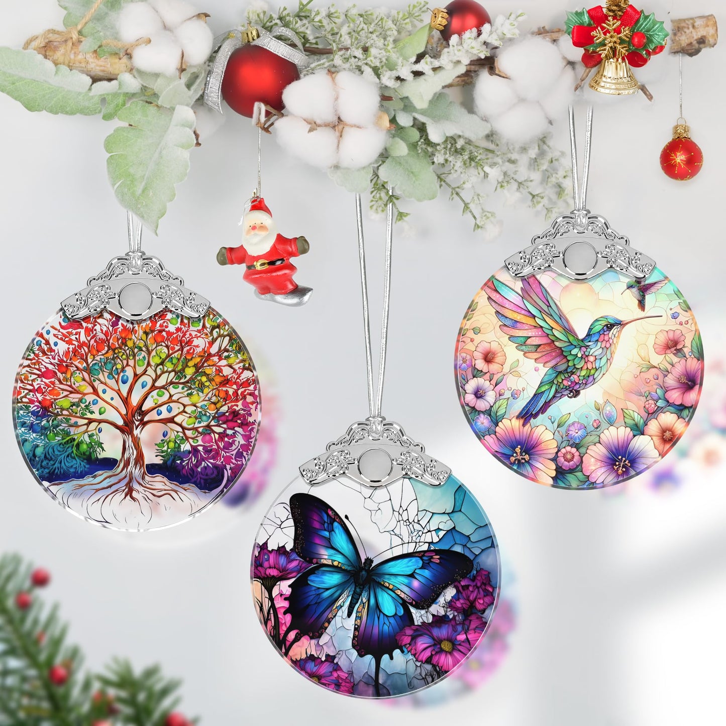Stained Glass Ornament, Christmas Ornaments, Christmas Tree Decorations, Butterfly Christmas Decor, Butterfly Ornaments for Christmas Tree, Holiday Presents, Gift Exchange Ideas