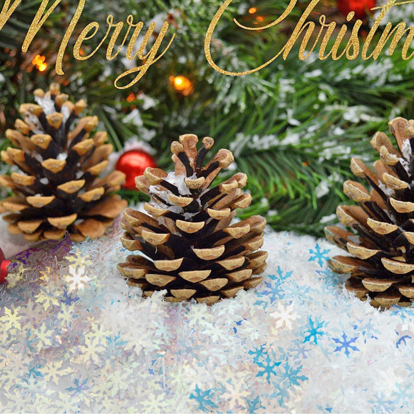 Jocomoni 2000pcs/50g Christmas Snowflakes Confetti Decorations,Iridescent Snowflake Table Confetti Glitter Snowflake Sequins for Winter Wonderland Party Home Decoration