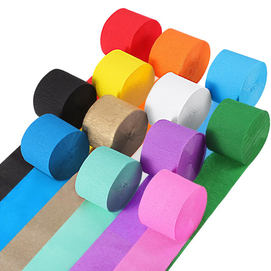 Party Crepe Paper Streamers 12 Rolls 984ft, Rainbow Streamers Party Decorations for Birthday Wedding Mother's Day Graduation Baby Shower Decor, 1.77 Inch x 82 Ft/Roll