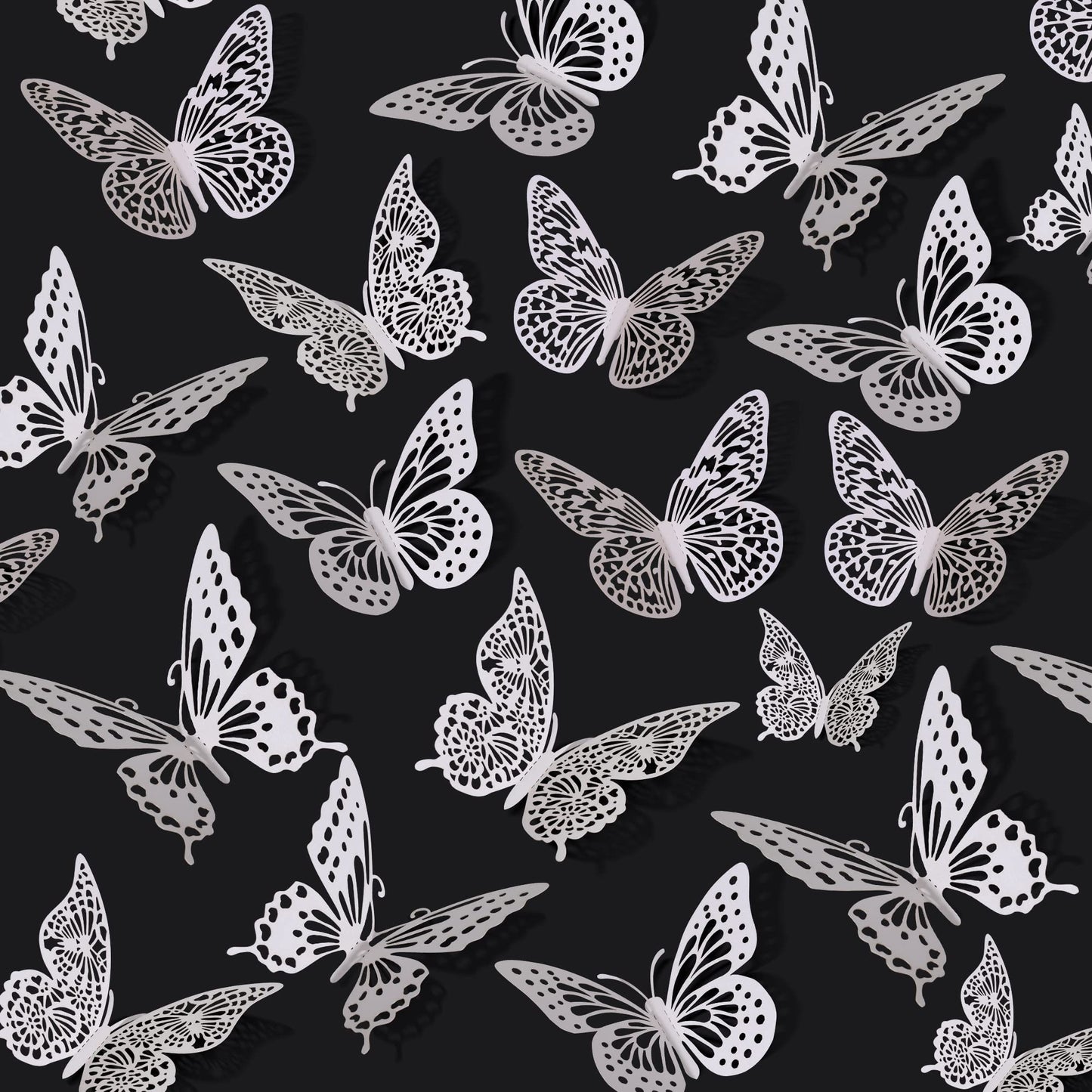 SAOROPEB 3D Butterfly Wall Decor - 48 Pcs, 4 Styles, 3 Sizes - Removable Stickers for Birthdays & Parties