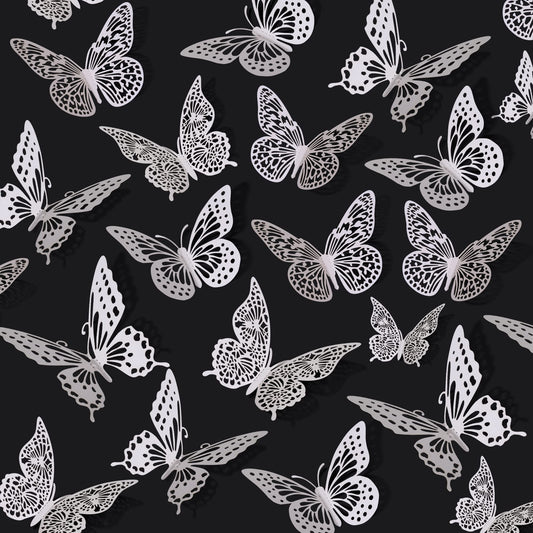 SAOROPEB 3D Butterfly Wall Decor - 48 Pcs, 4 Styles, 3 Sizes - Removable Stickers for Birthdays & Parties