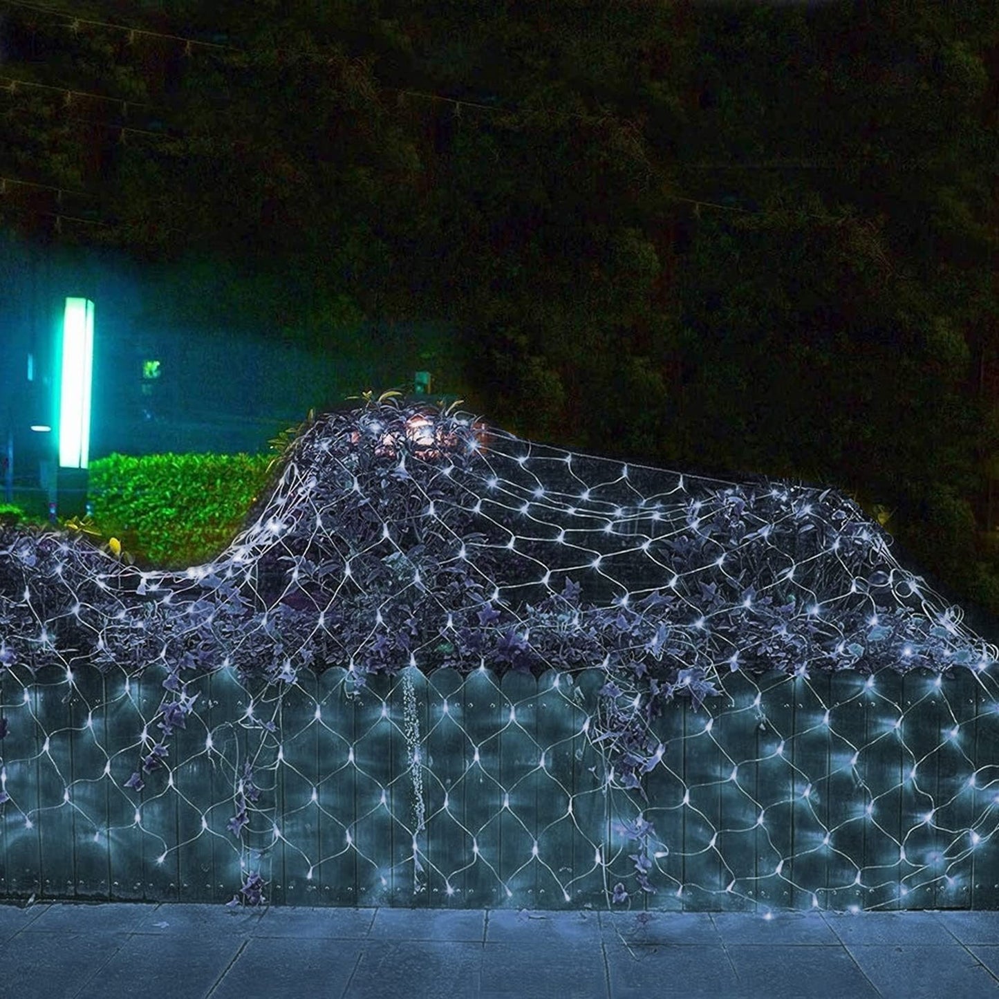 Dazzle Bright Christmas 360 LED Net Lights, 12FT x 5 FT Connectable Waterproof String Lights Clear Wire with 8 Modes, Christmas Decorations for Indoor Outdoor Xmas Party Yard Garden Decor (White)