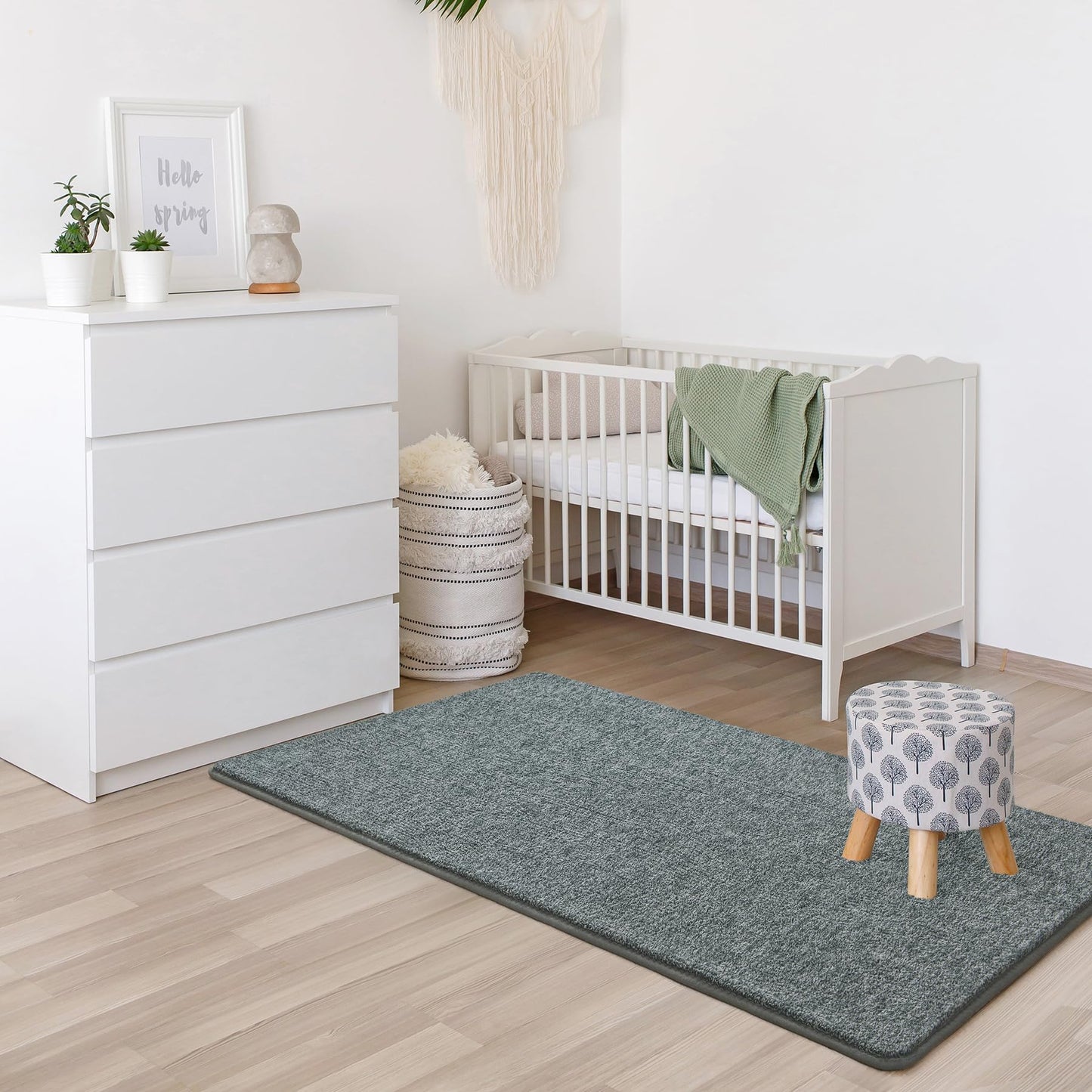 Keeko Soft 2x4 Small Runner Rug, Bedside Rugs for Bedroom Indoor Runner Hallway Carpets Non Slip Living Room Area Throw Rugs Memory Foam Laundry Room Rug for Teen Kids Boys Dorm Room Decor Grey