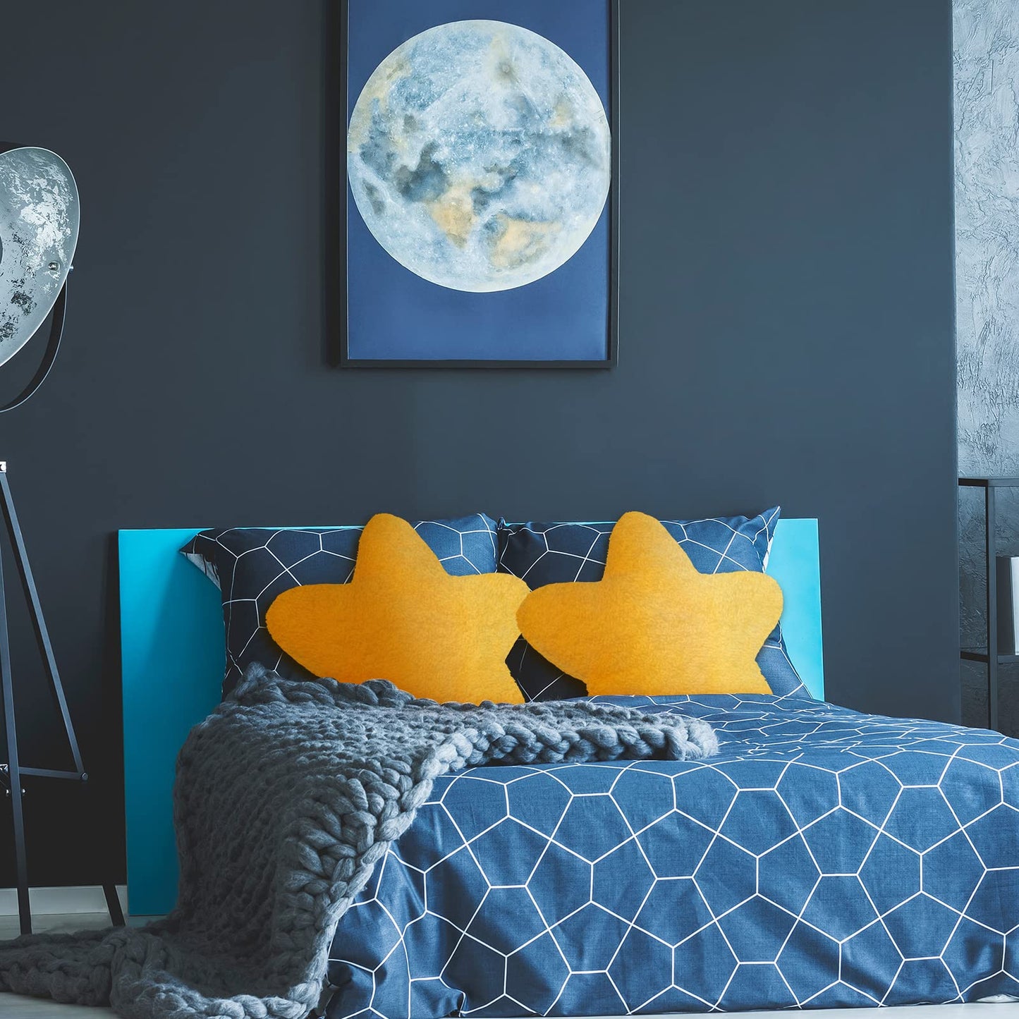 Sumind 2 Pcs 15.7 Inch Yellow Star Pillow Decorative Throw Pillow Cute Plush Star Pillows Aesthetic 3D Throw Stuffed Cushion Decorative Room Decor for Bedroom Sofa Chair