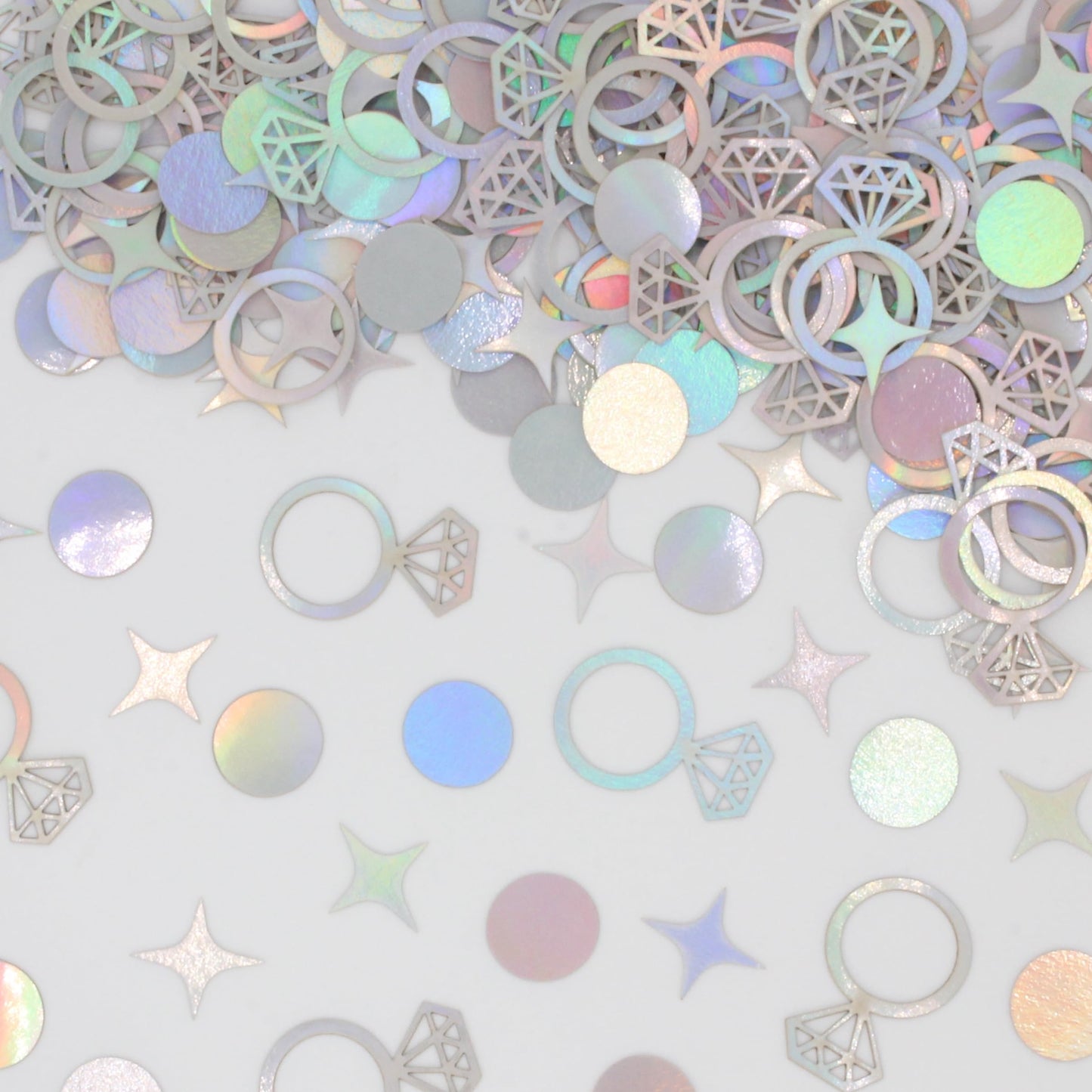 Blopee 300 PCS Iridescent Bachelorette Confetti, Engagement Confetti Wedding Shower Table Decorations, Ring Table Scatters for Bridal Shower Decorations