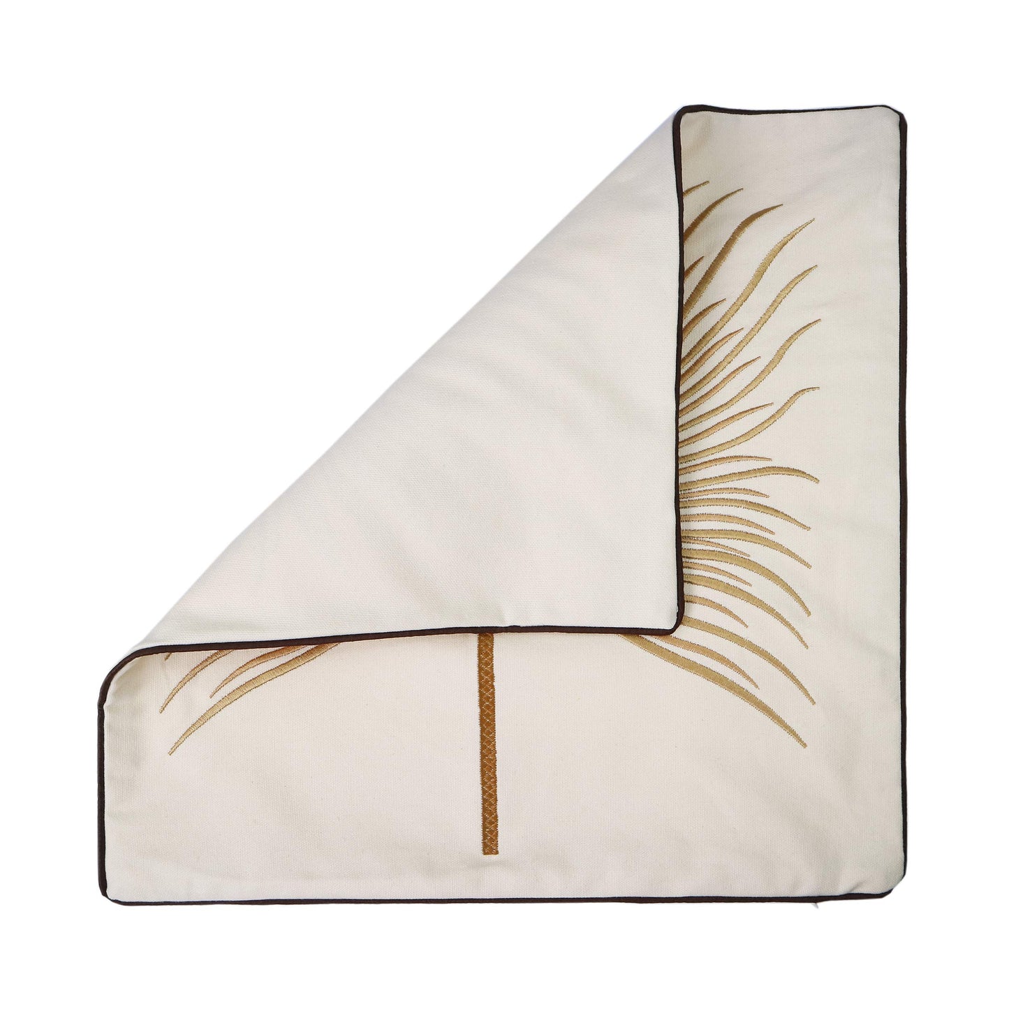 Hodeco Embroidery Throw Pillow Covers 18x18 Home Decor Fine Thread Dandelion Flower Pillow Cover for Couch Bedroom Chair 100% Cotton Canvas Floral Cushion Cover 45x45cm, Beige Pack of 2