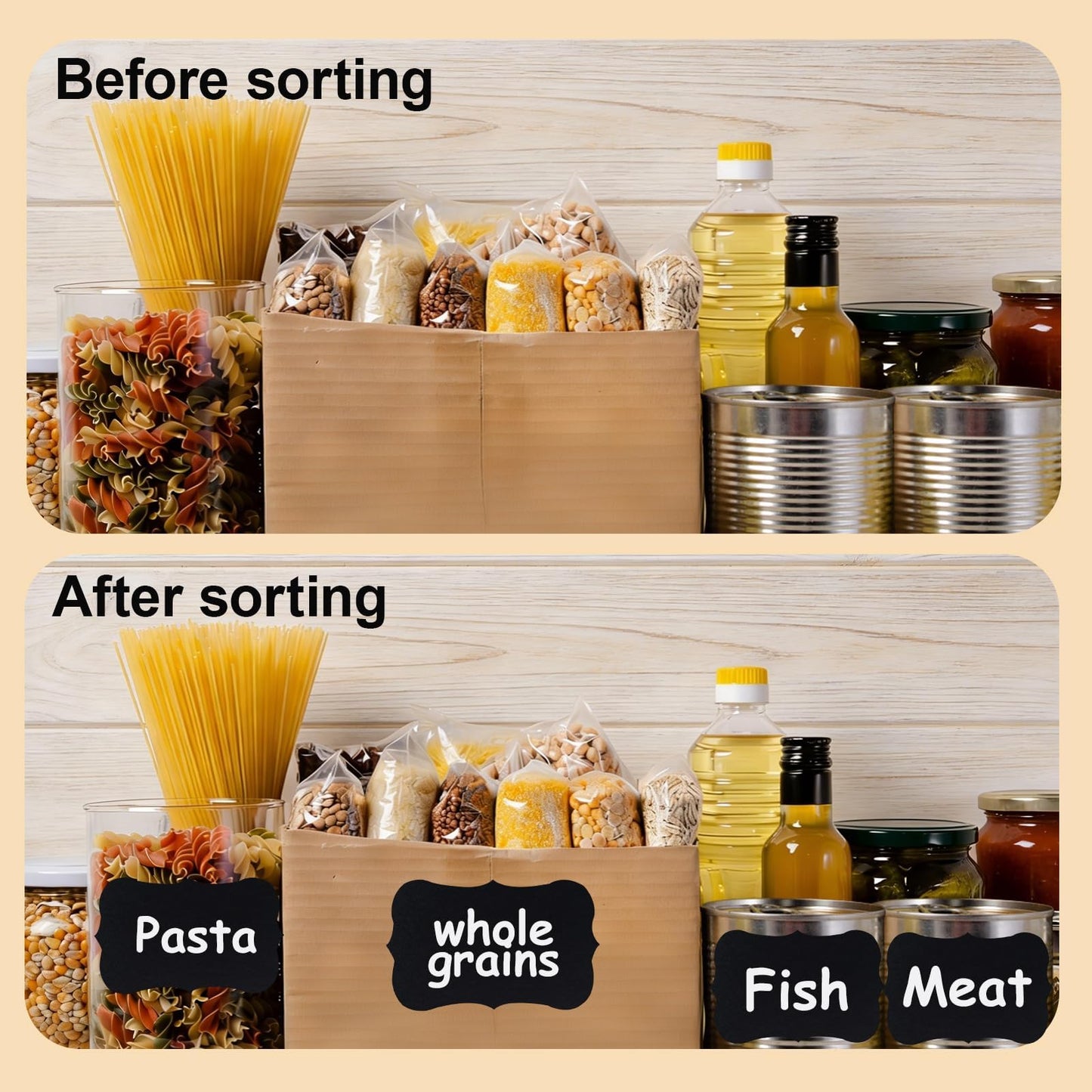 NCANBUS 180PCS Chalkboard Labels-3.4" x 2.1" Large Size Reusable Blackboard Stickers with 1 Liquid Chalk Markers for Mason Jars, Storage Bins,Craft Rooms,Food Containers and Pantry Storage