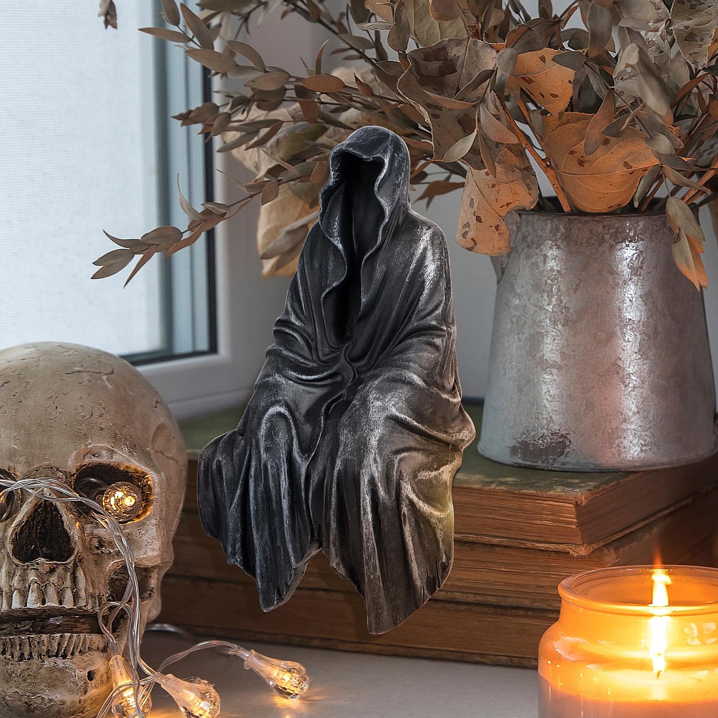 SHOWFEICAT Resin Tabletop Gothic Decor Sitting Statue, Resin Statue Gothic Decor, Fits On Sturdy Shelf and Has A Cool Mystic Look 5.1 Inch