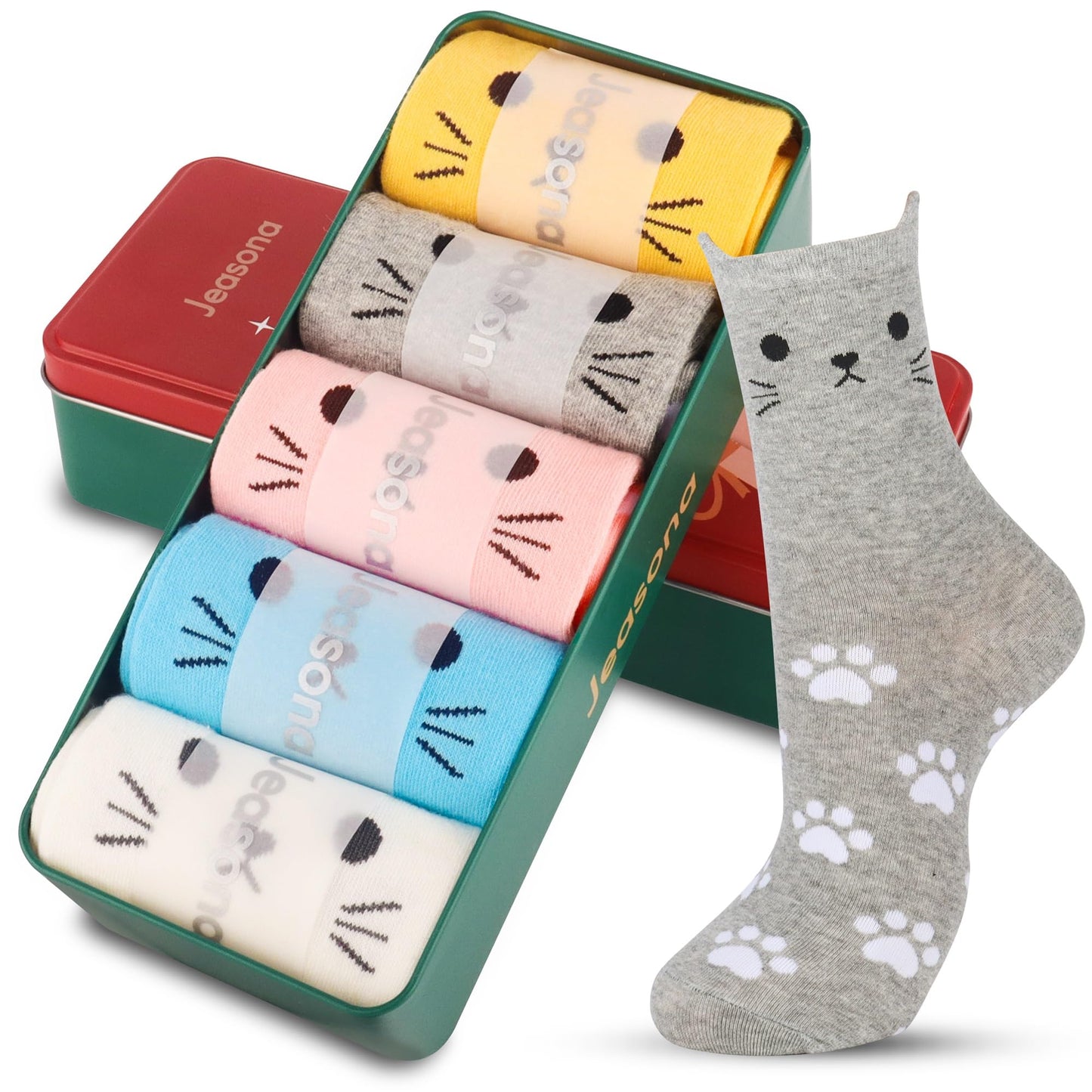 Jeasona Women's Cute Socks Cat Gifts for Women Wife Girlfriend Mom Daughter