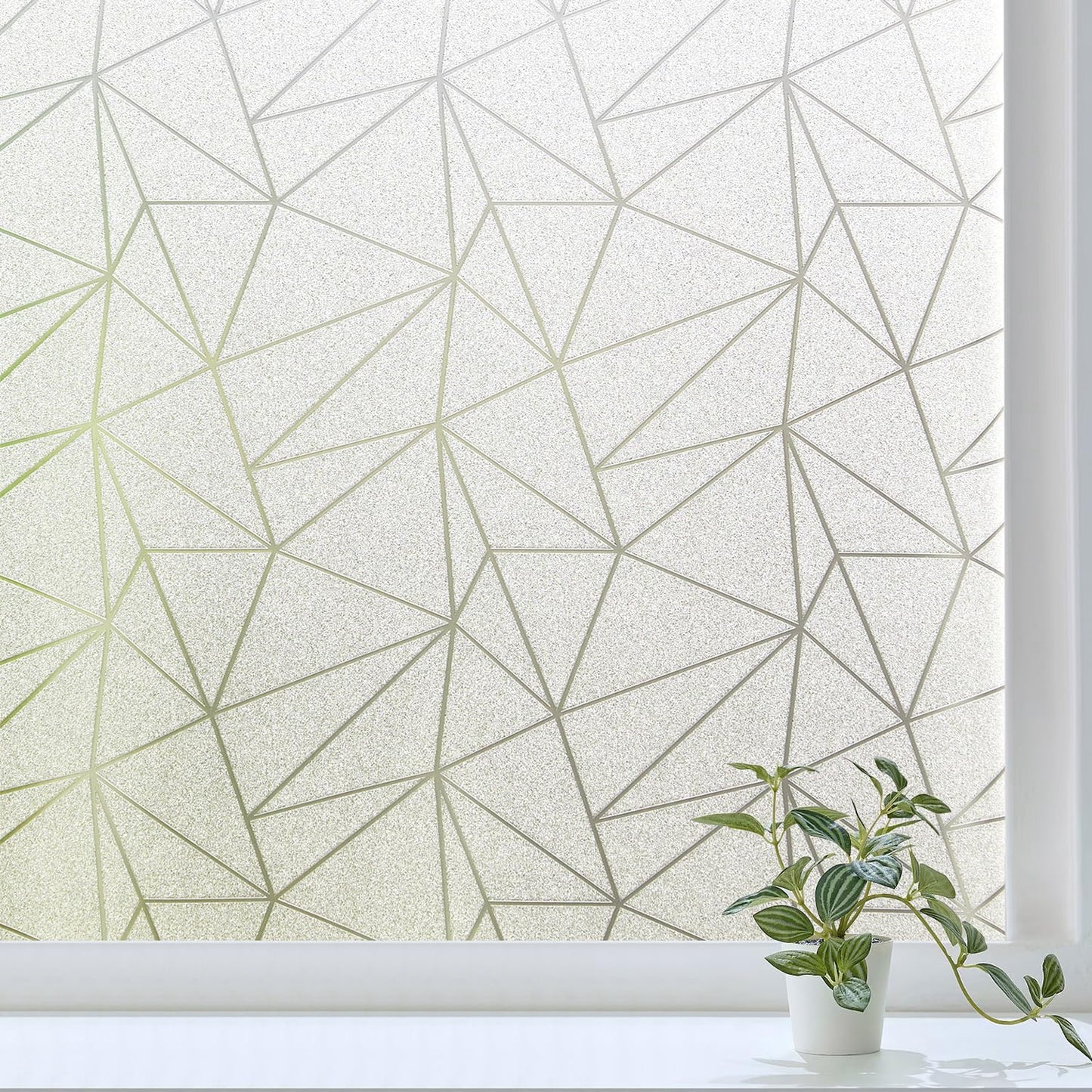 NINETREX Window Privacy Film Frosted Glass Window Clings Decorative Coverings Non-Adhesive Sun Blocking Stickers for Home Office Garage,17.5 x 78.7Inches
