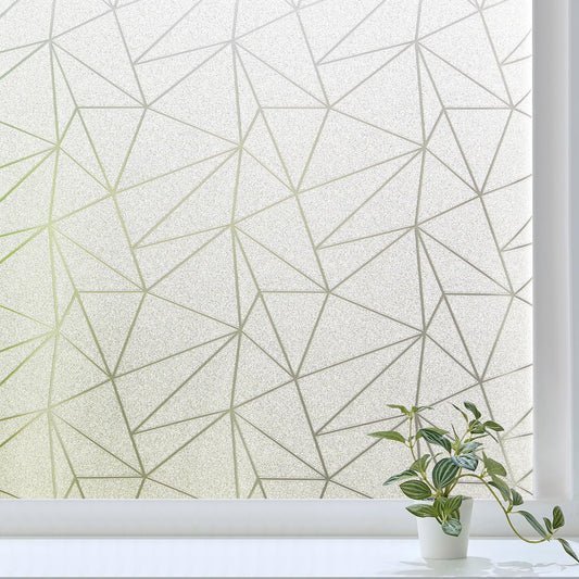 NINETREX Window Privacy Film Frosted Glass Window Clings Decorative Coverings Non-Adhesive Sun Blocking Stickers for Home Office Garage,17.5 x 78.7Inches