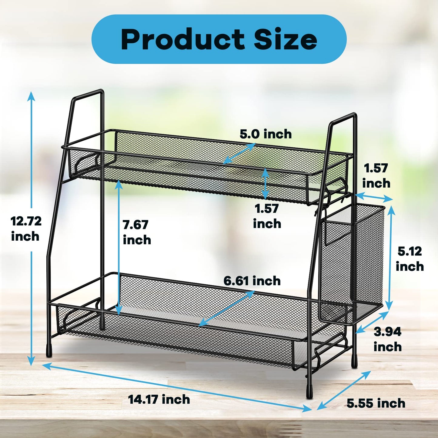 SPISPI Bathroom Organizer Countertop, Spice Rack Organizer for Cabinet,Bathroom Counter Organizer, Kitchen Countertop Organizer