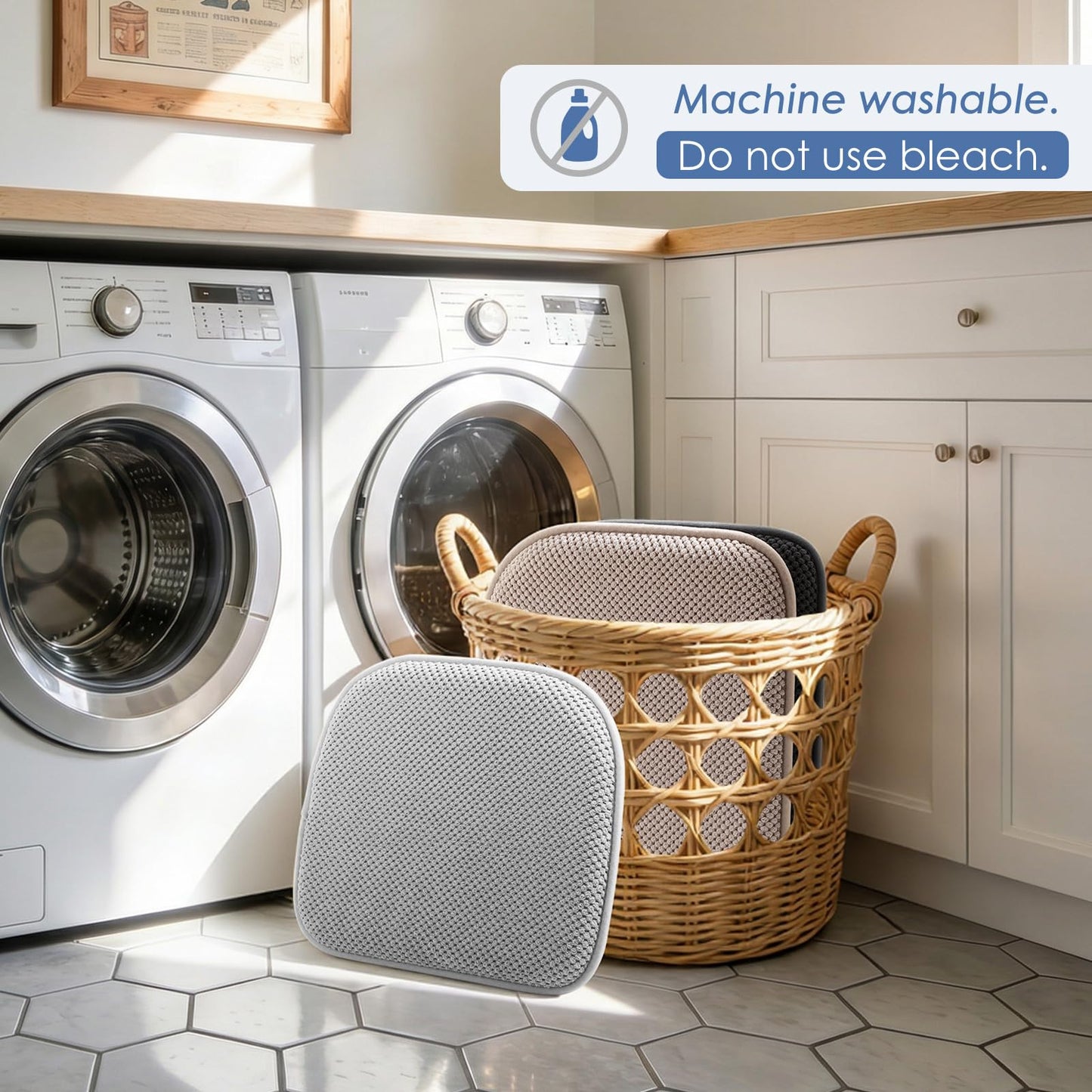 SWEMSTAR Chair Cushions - 15"*17" Kitchen Dining Chair Pads Foam Seat Cushion for Chairs Barstool Cushions Non Slip Seat Pad
