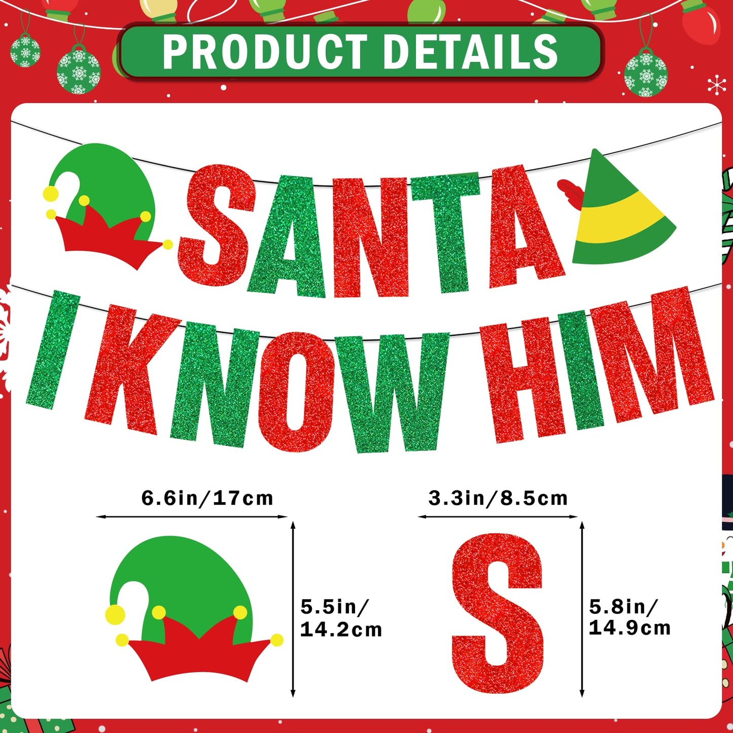 Santa I Know Him Banner Buddy The Elf Christmas Decorations Buddy The Elf Banner for Christmas Elf Decorations