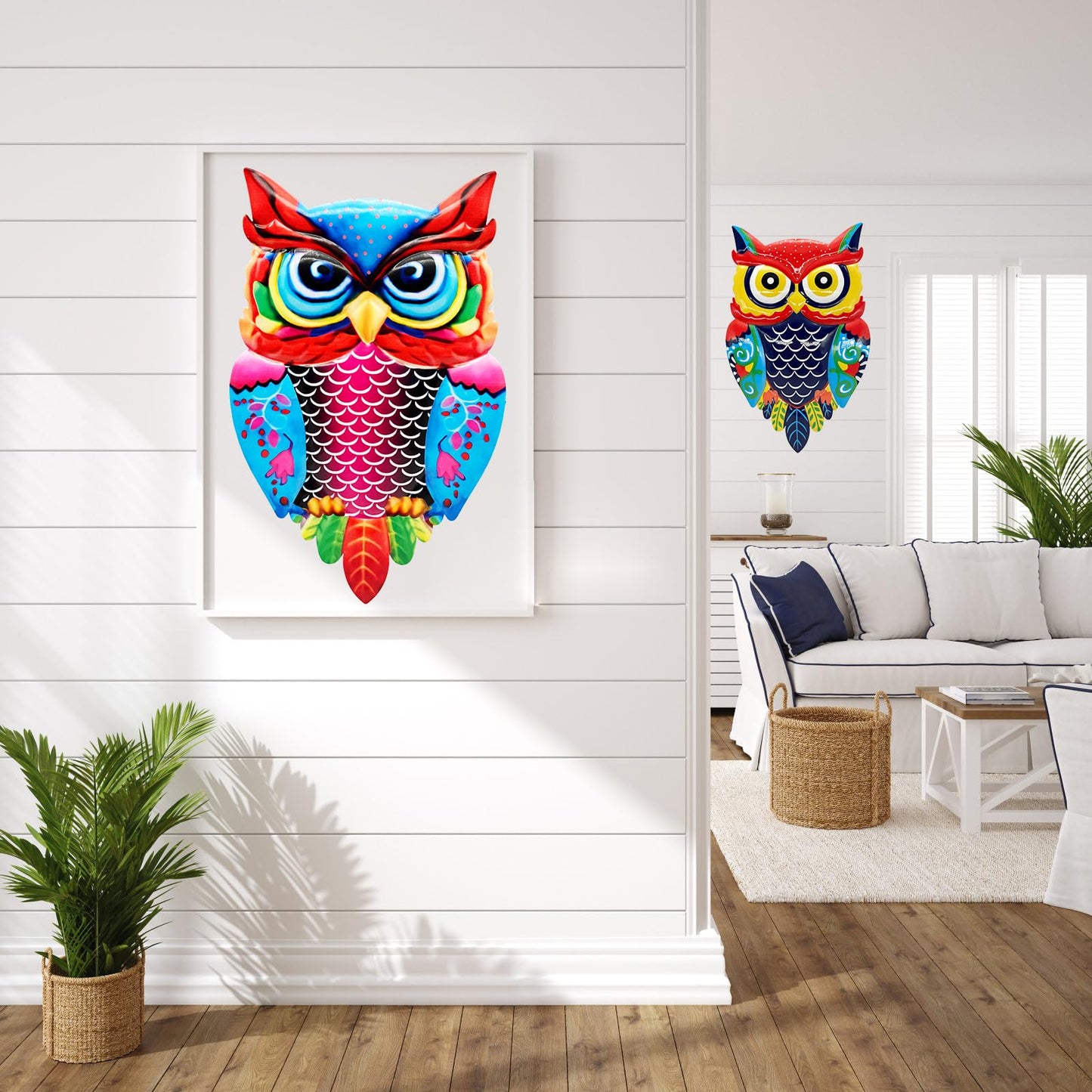 Cruis Cuka Metal Owl Wall Art Garden Decor for Outdoor Patio Fence Backyard Decor Lawn Ornaments - Set of 2