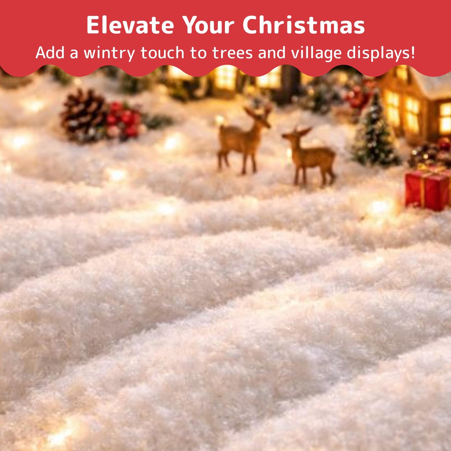 PREXTEX Artificial Snow Roll - Large Fluff for Christmas Village Displays, 94"x31" Tabletop Décor, and Winter Wonderland Party Scenes - Thick White Blanket for Holiday Backdrops and Festive Decoration