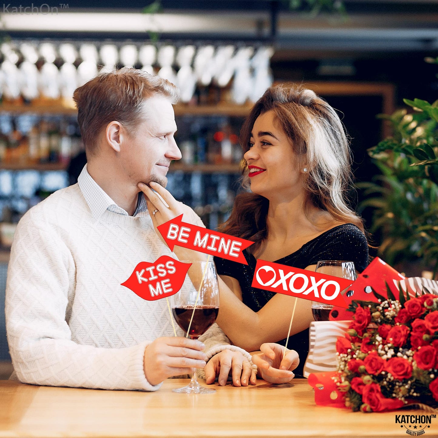 KatchOn, Red Valentines Photo Props - Pack of 30 | Valentines Day Photo Booth Props | Valentines Day Decorations | Valentine Day Props for Photography | Valentine Props for Valentine Day Décor