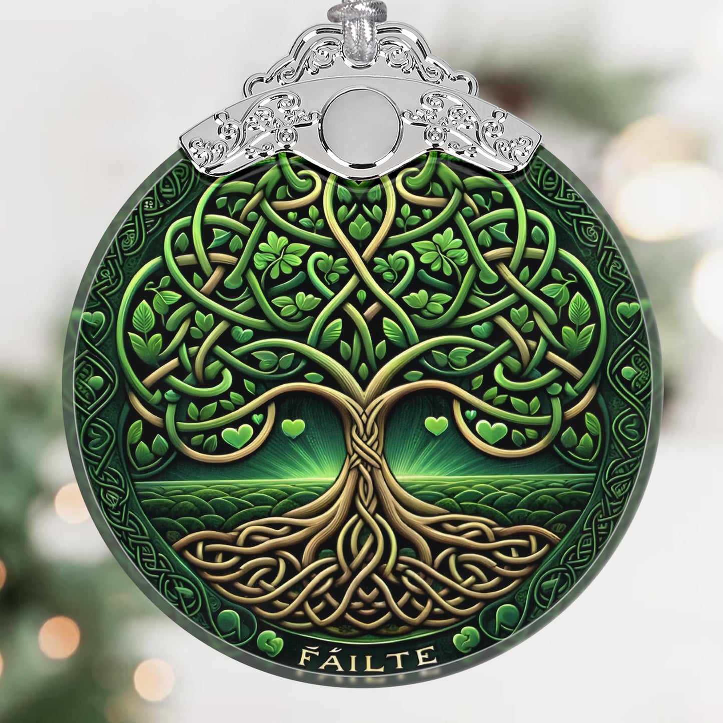Tree of Life Stained Glass Hanging Ornament - Christmas Tree Decoration, Holiday Ornament, Gift Idea
