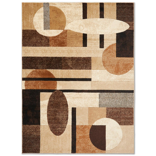 Home Dynamix Tribeca Jasmine Modern Area Rug, Abstract Brown/Beige 39" X 55"