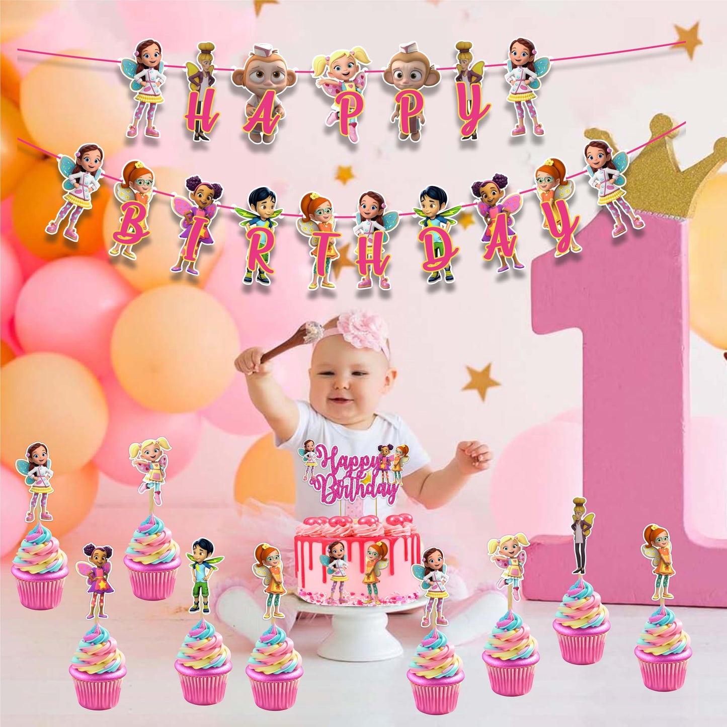 Buterbean Cafe Theme Birthday Party Supplies – Cute Café Inspired Party Decoration Set for Birthday Celebrations, Decorative Table Styling Items for Themed Events, Dessert Table Setup.