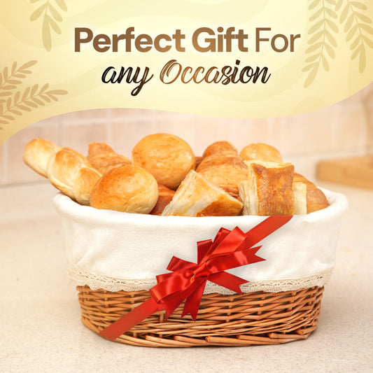 Large Wicker Bread Basket with Removable Linen Liner and Cover - Handmade Rattan Bread Serving & Storage Basket 12"x9" Keeps Bread Warm & Fresh - Perfect Housewarming Gift
