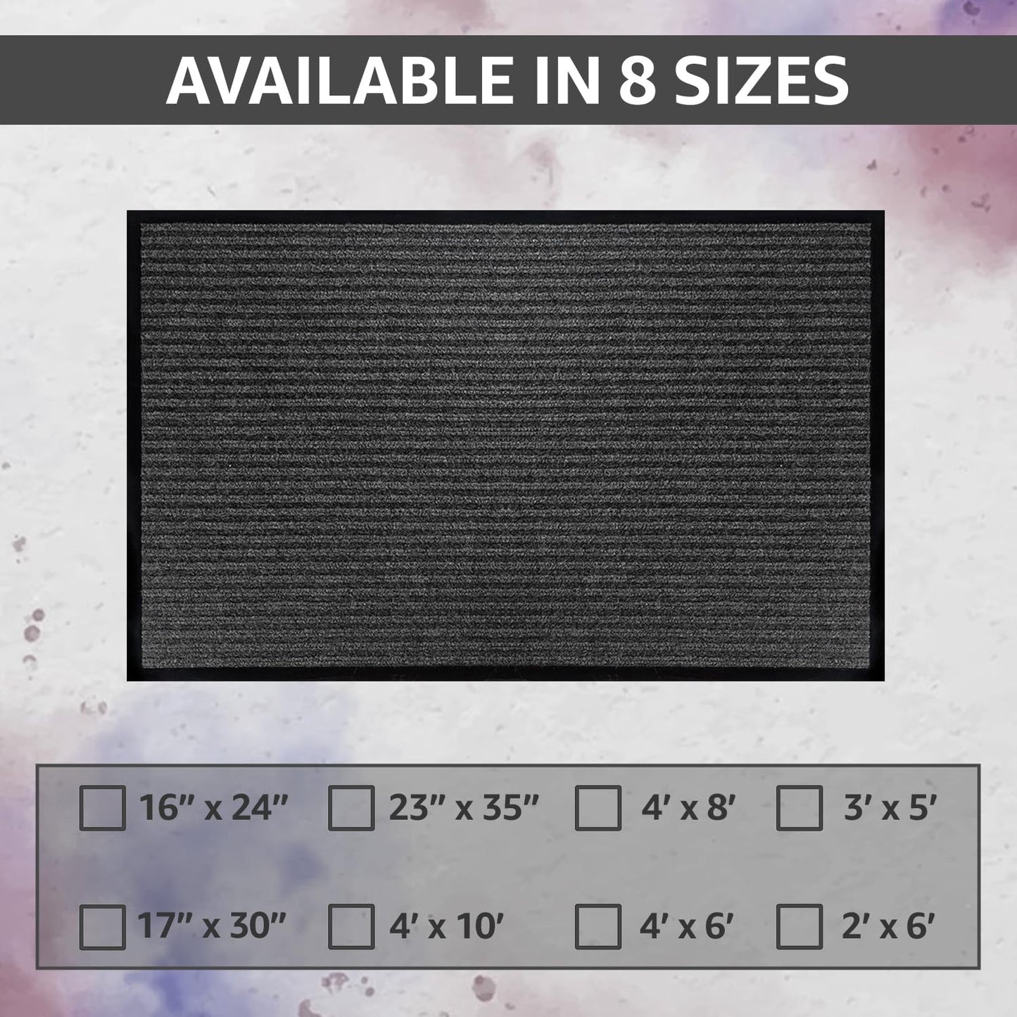 LuxUrux® Durable Rubber Door Mat - Heavy Duty, Slip Proof, Indoor/Outdoor, Easy to Clean, Waterproof, Low-Profile Entry Mat for Entry, Patio, Garage - High Traffic (17'' x 30'', Striped Gray)