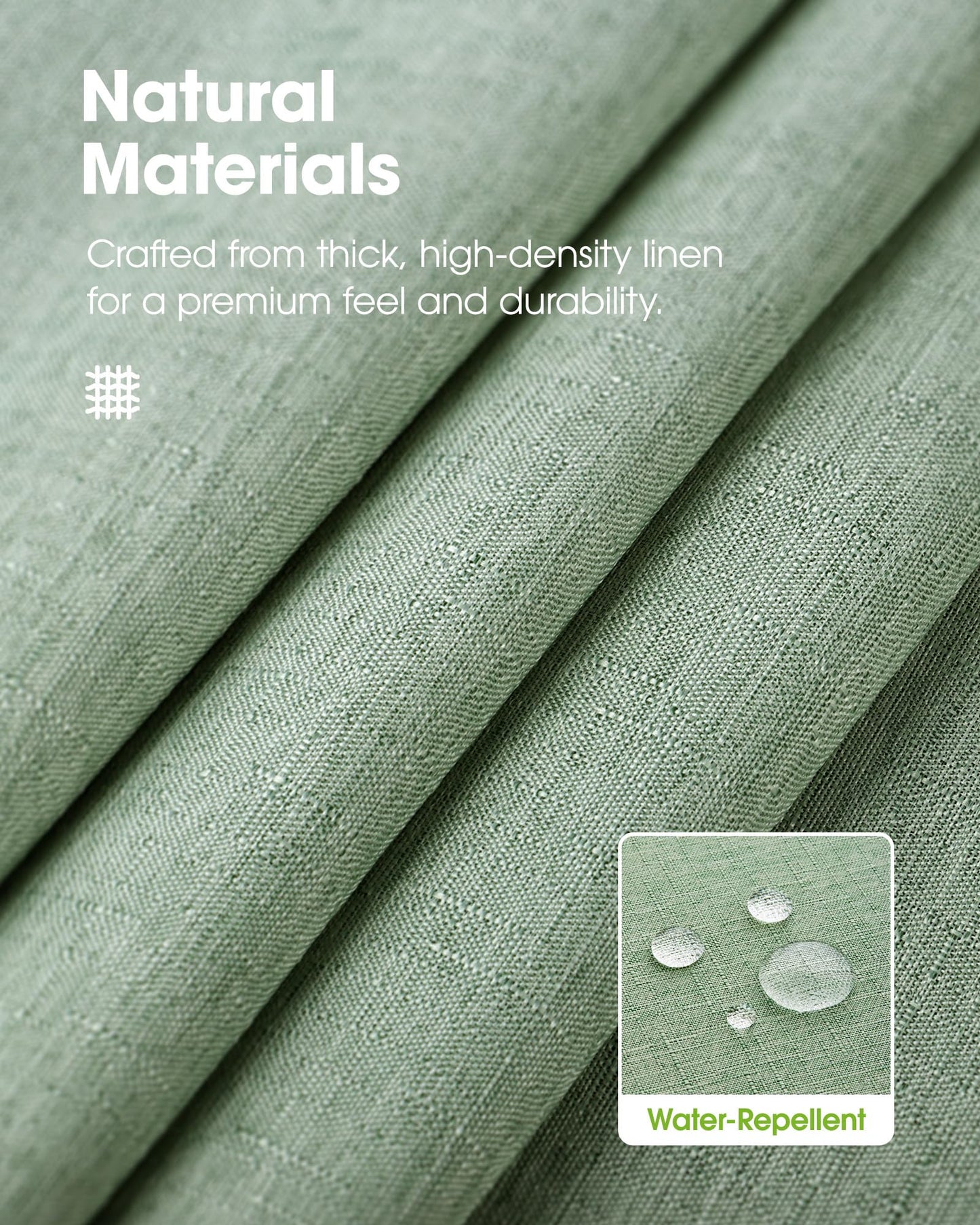 Pureegg Rectangle Linen Tablecloth Waterproof & Stain Resistant, Wrinkle-Free Table Cloth Adds Elegance and Protection, Ideal for Dining, Party, Wedding and Outdoor, 52 x 70 Inch, Sage Green