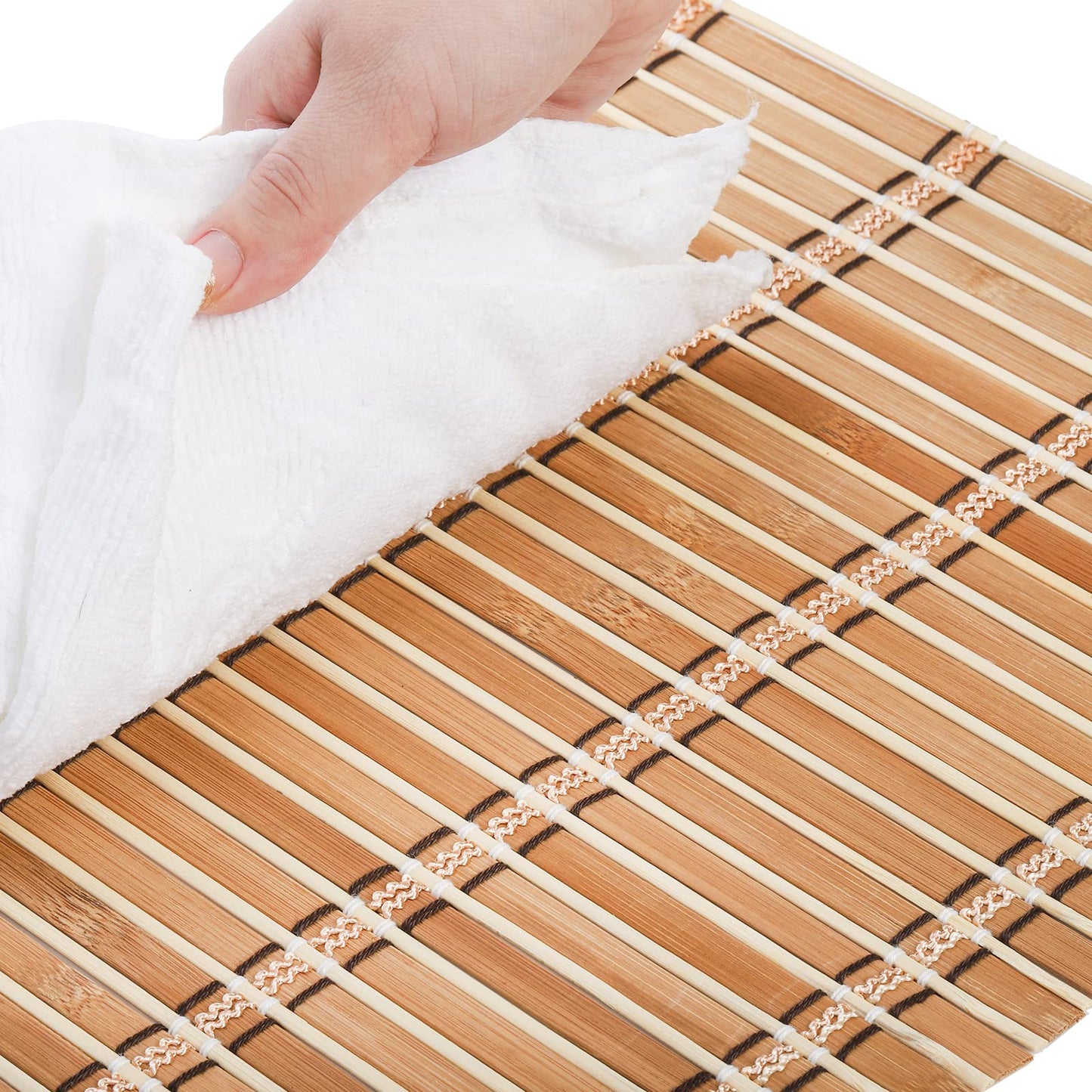Coloch 8 Pack Natural Bamboo Placemats, Rustic Anti-Slip and Heat-Resistant Table Mat for Kitchen, Dinning Room, Table Protection