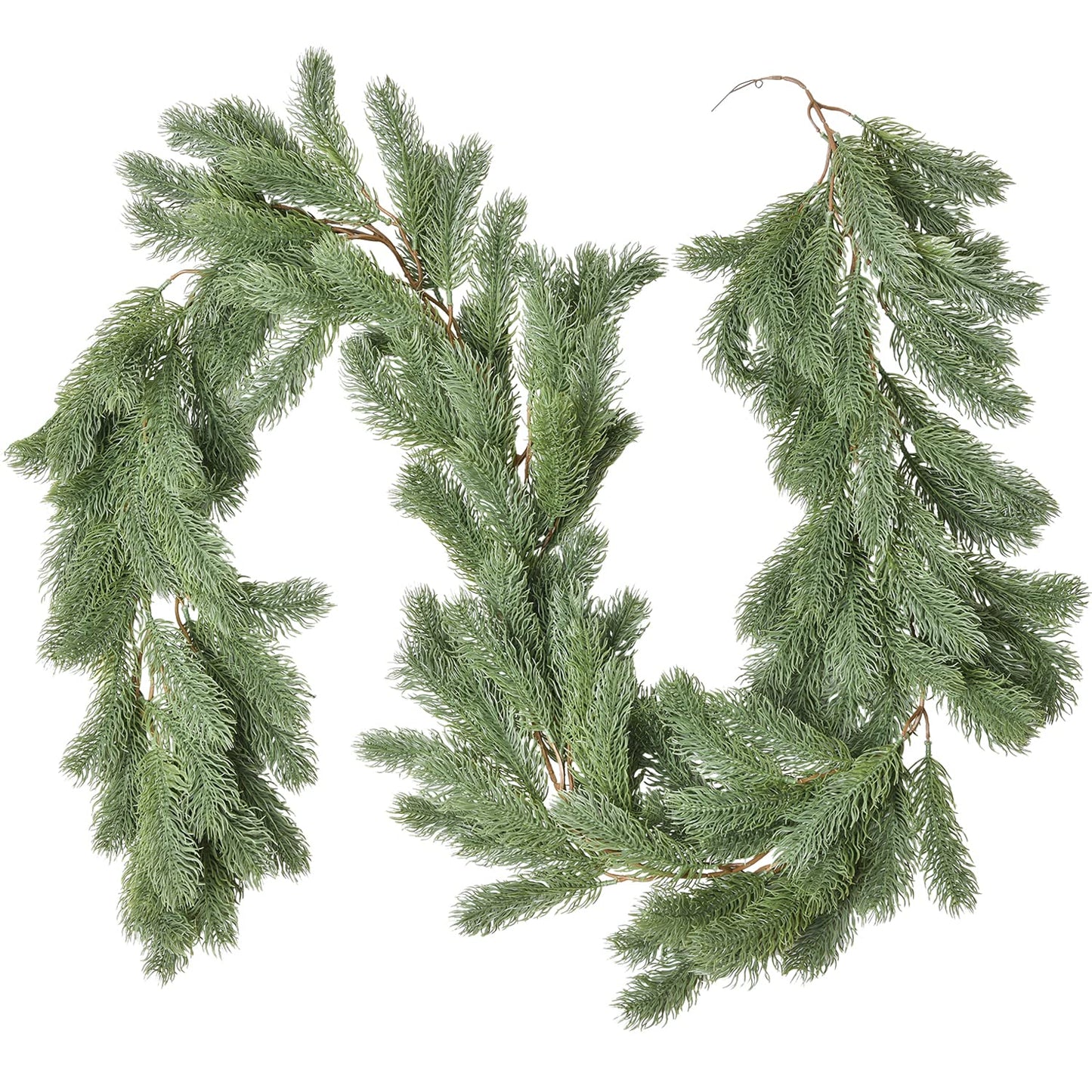 Fomlily Pine Garland Christmas Decoration, 6ft Christmas Greenery Garland Artificial Spruce Pine Needles for Holiday Mantel Fireplace Table Centerpiece Decor