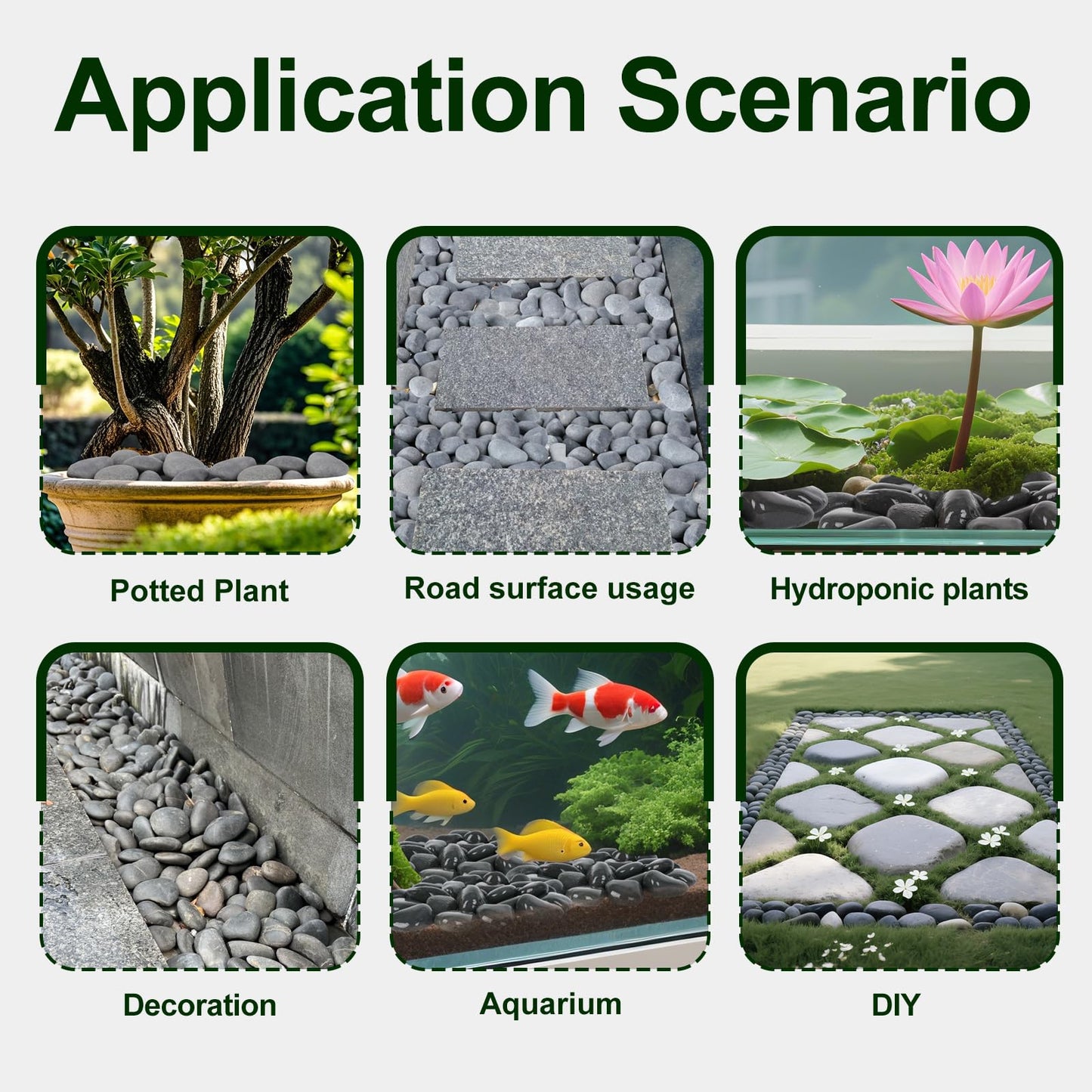 Rahato 20 lbs Rocks for Outdoor Landscaping, 2"-3" Aquarium Rocks for Fish Tank, Natural Decorative Garden Stone for Plants, Flower Pots, Vase, Walkways, Yard
