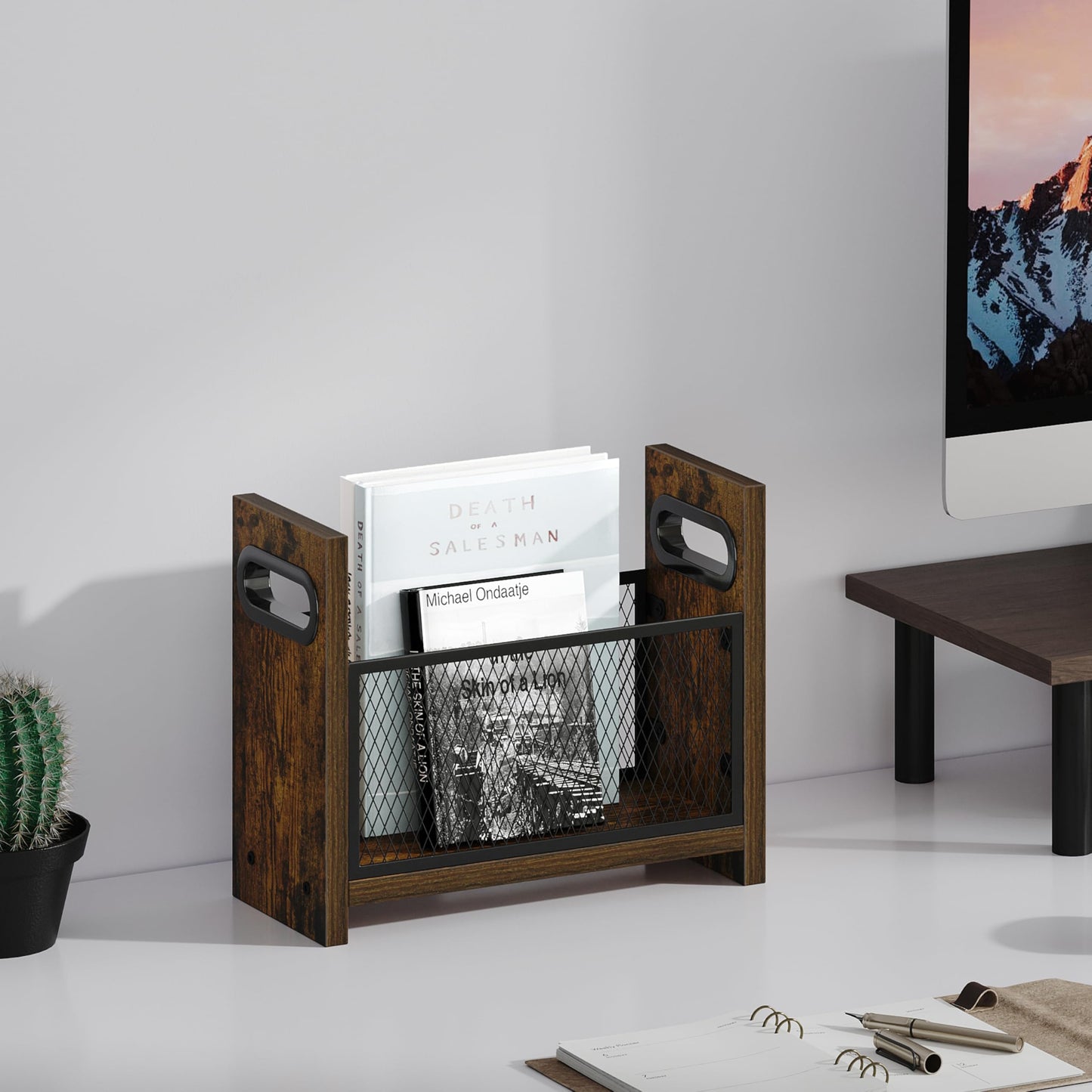 GTCJION Magazine Rack, Magazine Holder for Magazines Books Newspapers in Home Office, Magazine Basket, Magazine Storage, Magazine File Holder for Desktop, Small
