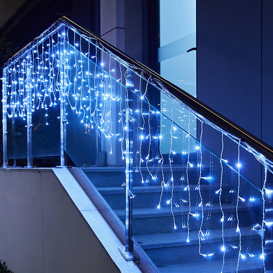 GTSYDING LED Icicle Lights, 13FT 96 LEDs 8 Modes Window Curtain Extendable Fairy Christmas Ceiling Dangling Hanging Twinkle Memory Lights for Party Home Decorations Outdoor Indoor (Cool White, 4M)