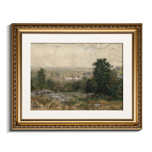 InSimSea Gold Framed Canvas Wall Art, Vintage Landscape Oil Painting, Cottagecore Farmhouse Scenery Artwork Prints for Bedroom Living Room Bathroom Home Decor 16×13 Inch