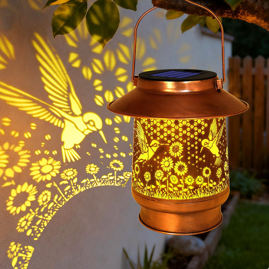 Hummingbird Solar Lanterns Outdoor Waterproof, Birthday Mother's Day Gifts for Women Mom Grandma, Metal Solar Hanging Lights Garden Decor for Yard Patio Lawn Pathway Landscape
