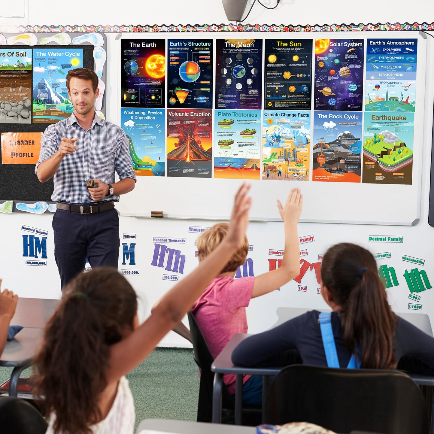 Shoparr Educational Posters - 14 Earth Science Posters, 11x17in, Educational Charts & Posters, Waterproof, Science Decor for Homeschool, Hallways, Home Study Room, Educational Center