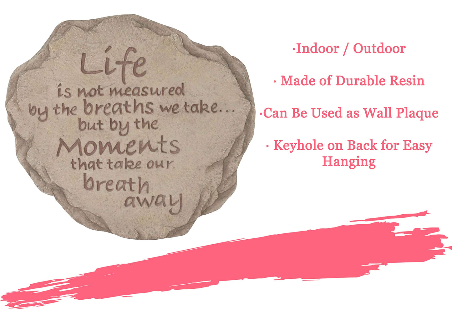 Spoontiques - Garden Décor - Life is Not Measured Stepping Stone - Decorative Stone for Garden