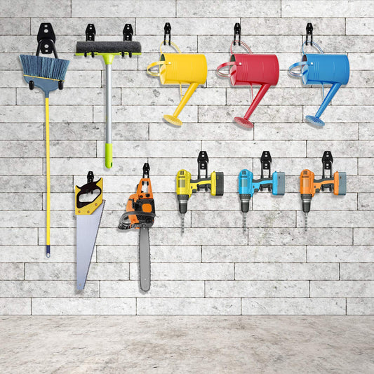 HUPBIPY Heavy Duty Garage Hooks 6 Pack, J Shaped Hanger, Wall Mounted Storage System, Power and Garden Tool Organizer, for Hanging Ladders, Bikes Tires, Hose, Bulk Items