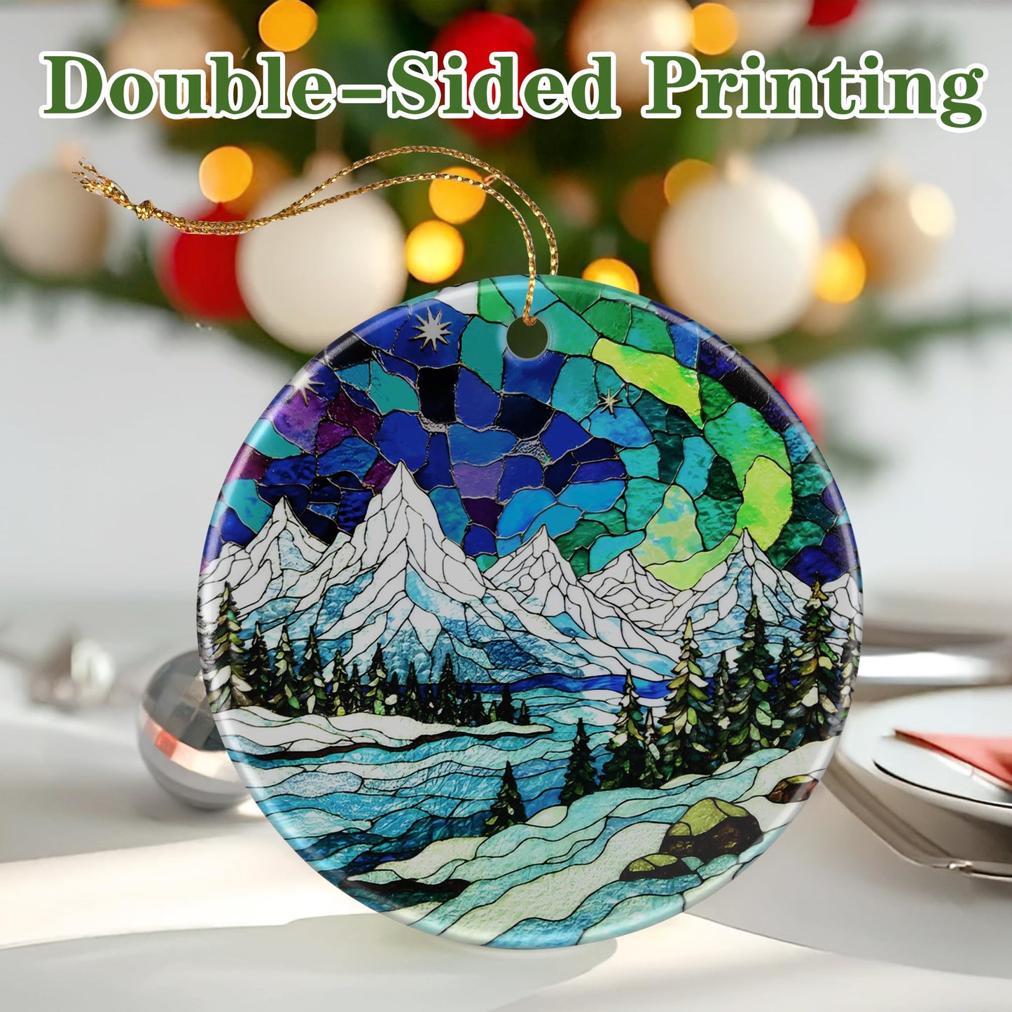 Mountain Landscape Ornament, Christmas Ornament – Christmas Tree Decor, Holiday Decoration, Stocking Stuffer, Festive Gift Idea, Gifts for Nature Lover, Mountain Lover, Friends, and Family