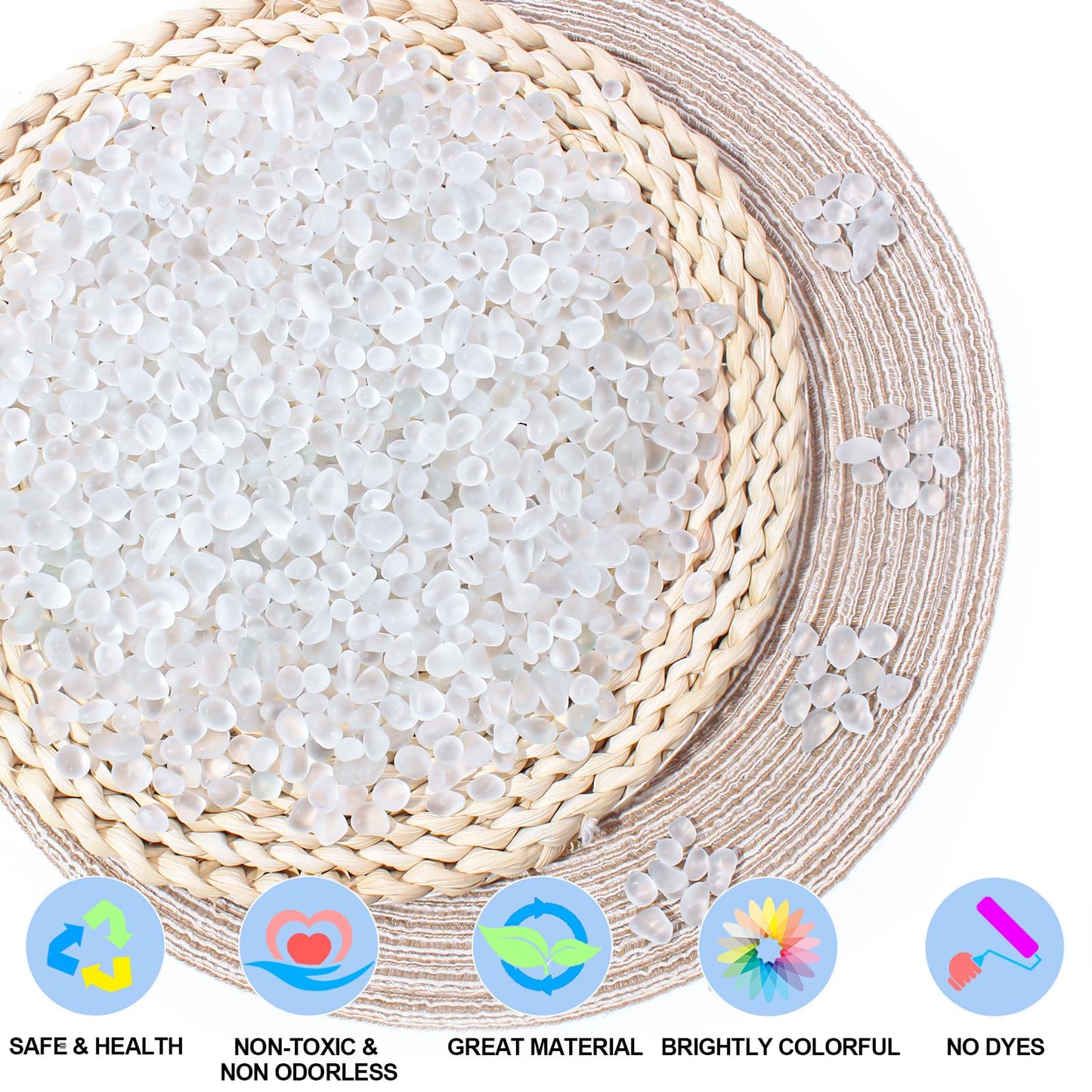 Keedolla 0.5 Lb White Frosted Sea Glass Stones Fish Tank Rocks Gravel Aquarium Glass Pebbles Marbles Gemstones for Vase Fillers, DIY Crafts, and Home Decor
