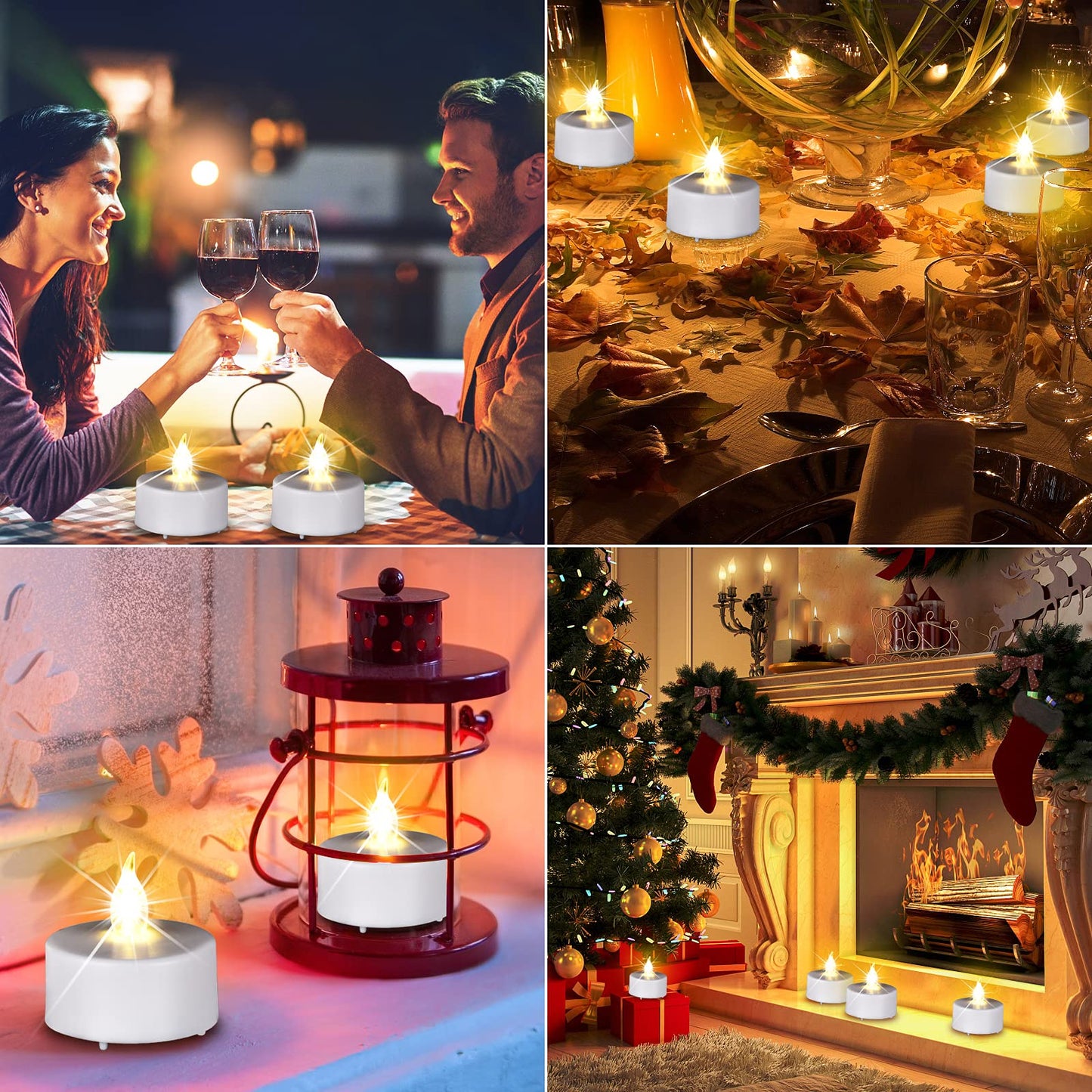 Hanzim Battery Operated LED Tea Lights: 24PACK Flameless Votive Candles Lamp Realistic and Bright Flickering Holiday Gift Long Lasting 200Hours for Seasonal & Festival Celebration Warm White