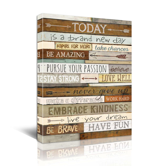 Inspirational Wall Art for Office Quotes Theme Wall Decor for Women Motivational Canvas Prints Framed Wall Art for Bathrooms Size 12 x 16 Inch