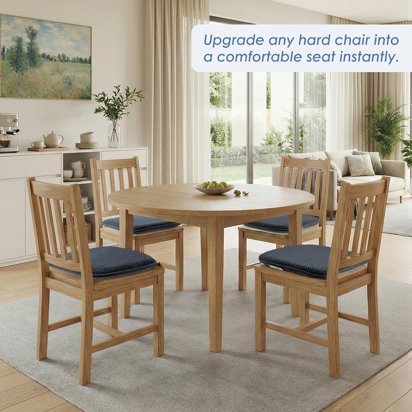 SWEMSTAR Chair Cushions - 15"*17" Kitchen Dining Chair Pads Foam Seat Cushion for Chairs Barstool Cushions Non Slip Seat Pad