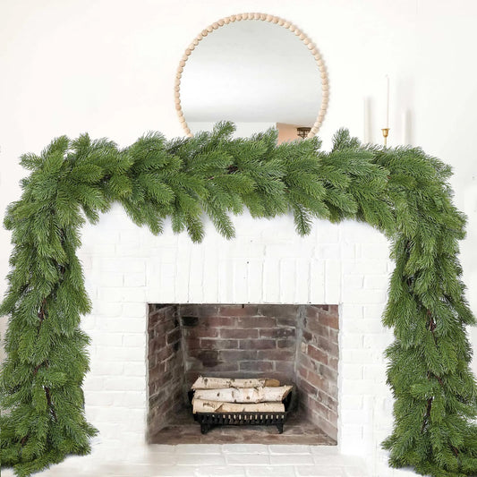 Fomlily Pine Garland Christmas Decoration, 6ft Christmas Greenery Garland Artificial Spruce Pine Needles for Holiday Mantel Fireplace Table Centerpiece Decor