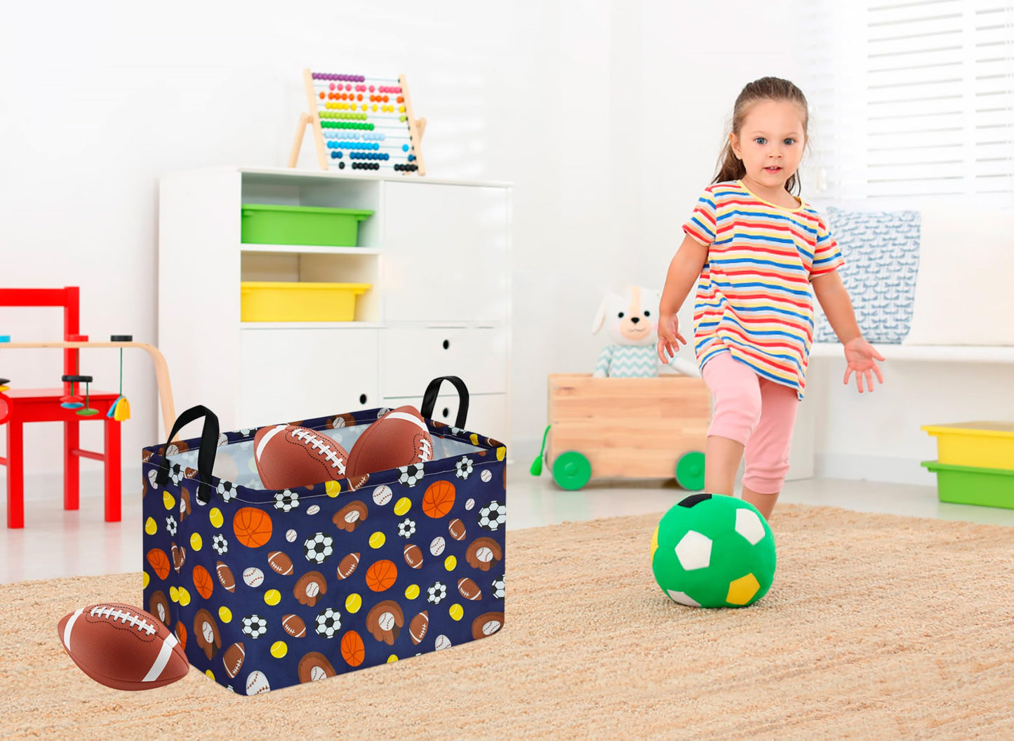 MAIZMZ Kids Hamper Storage Bins Organizer Toy Box Laundry Basket Large Canvas Collapsible Chest for Home/Dorm/Kitchen/Pet/Office/Closet/Shelf/Gift Baskets