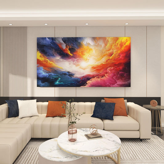 Pogusmavi Wall Art for Living Room - Abstract Canvas Wall Art - Colorful Paintings for Wall Decorations - Large Wall Decor - Art Work for Office Contemporary Home 58×29in